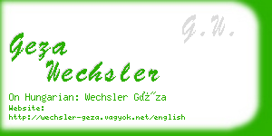 geza wechsler business card